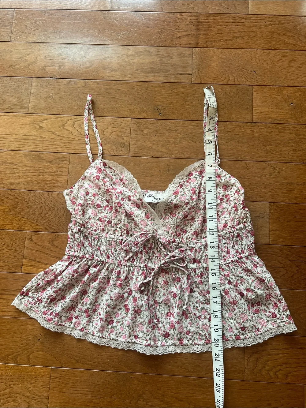 💕No Boundaries Pink Floral Lace-Trim Cami Tank-M-NWT💕